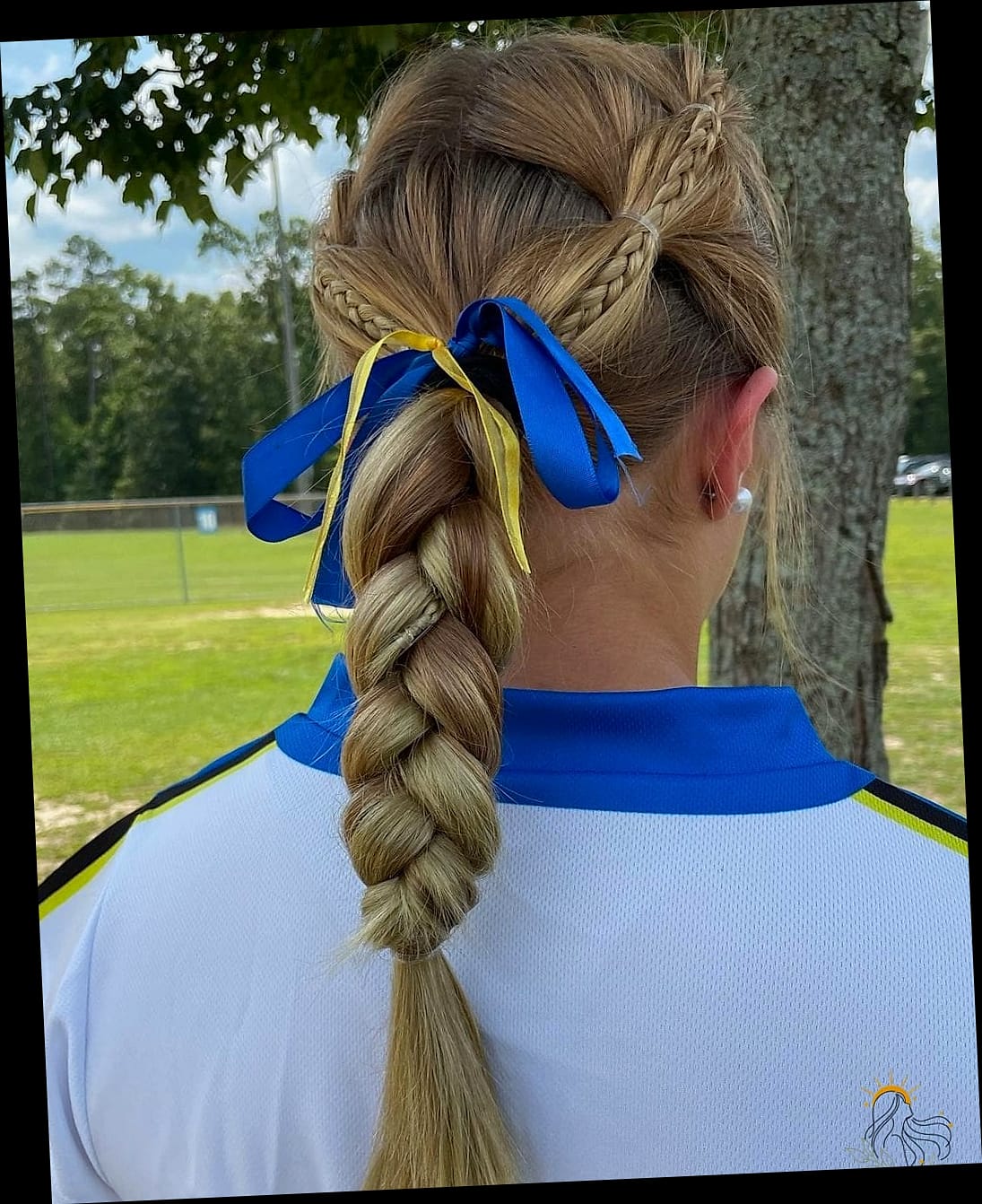 Two French Braids with a Ribbon Tie
