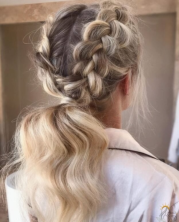 17 Hairstyles For Short Hair Braids That Are Actually Easy to DIY 2 Two French Braid Pigtails