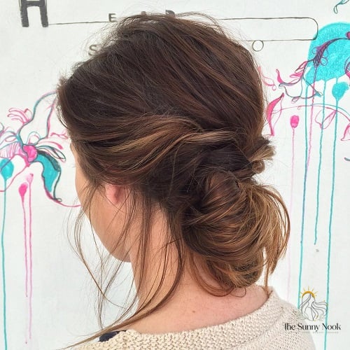 13 Gorgeous Easy Low Bun Hairstyles for Every Hair Type 9 Undone Bun Style