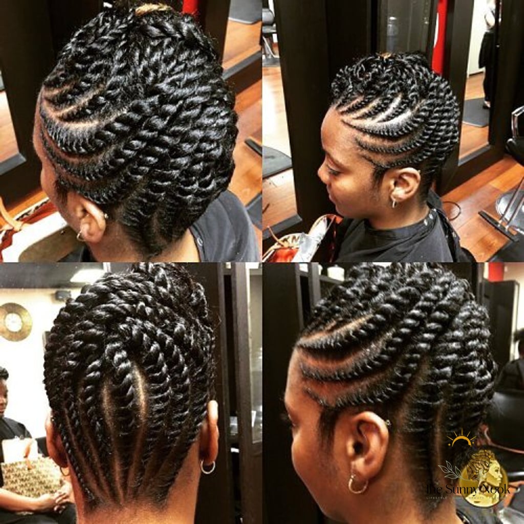 11 College Hairstyles For Long Hair Everyone Is Pinning Right Now 8 Updo with Flat Twists