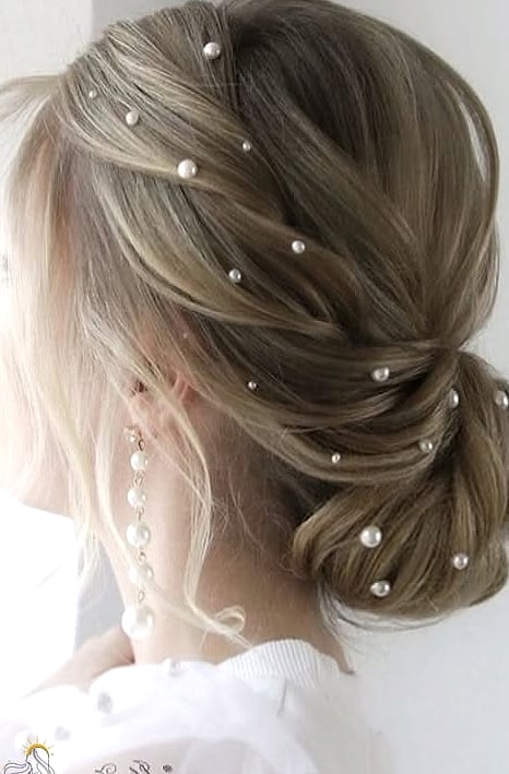Updo with Pearl Accessories