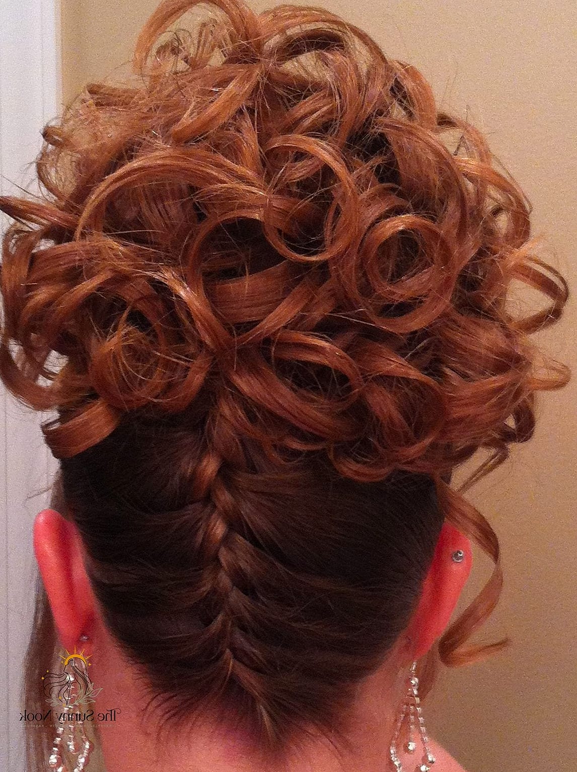 23 Hairstyles For Thick Curly Hair Looks That Will Seriously Inspire You 17 Upside Down Braid and Bun
