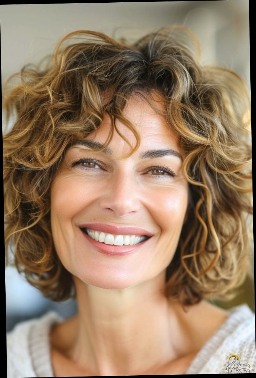 Voluminous Frizzy Chin-Length Curls