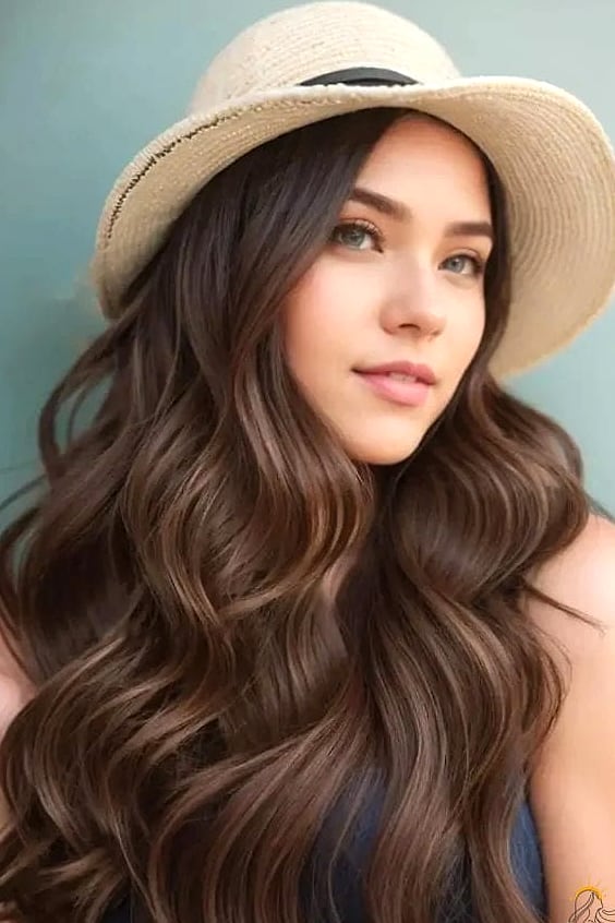 16 Stunning Hat Hairstyles Long Hair Worth Bookmarking Today 16 Wet-Look Waves