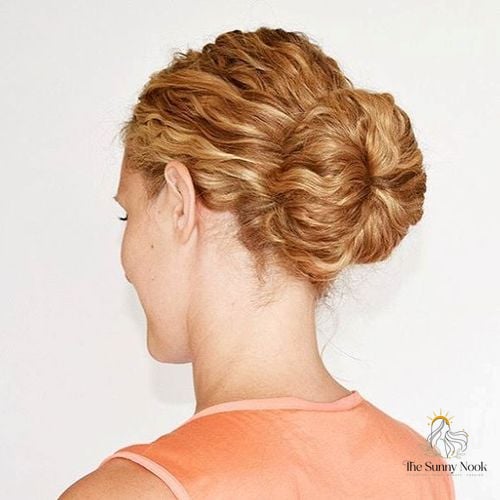 19 Curly Hairstyles Easy That Are Actually Easy to DIY 20 Wrapped Bun Low Updo