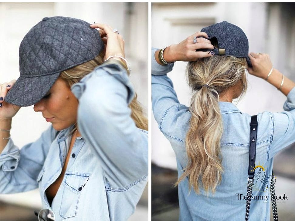 Baseball Cap with a Curly Pixie