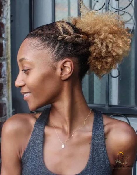 16 Gorgeous Black Women Updo Hairstyles for Every Hair Type 2 Black to Blonde Ombre Ponytail Updo