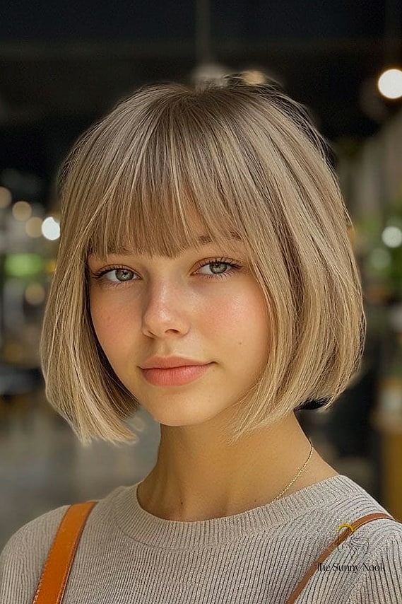9 Cute Hairstyles Straight Hair for When You Need a Fresh Change 2 The Blunt Bob With Sharp Ends