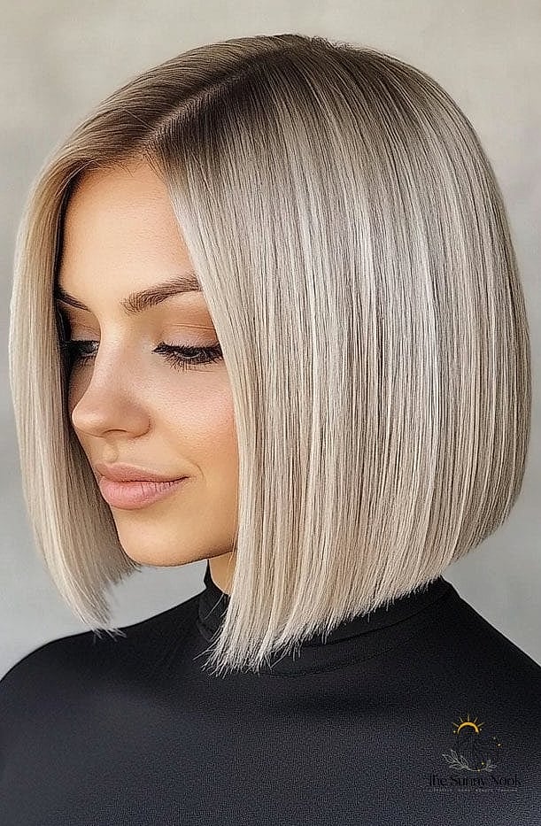 15 Sleek Hairstyles Straight Hair That Are Both Cute and Low Maintenance 5 Blunt Bob With Sleek Ends