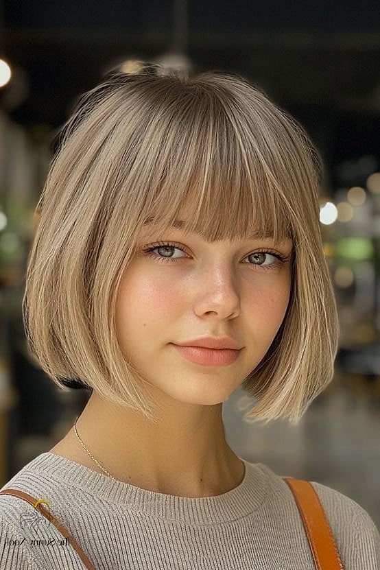 18 Cute Short Hairstyles For Short Hair That Work on Every Hair Length 7 Blunt Bob with Micro Bangs