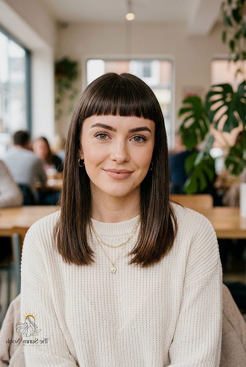 27 Easy Straight Hairstyles to Show Your Stylist ASAP 12 Blunt Micro Bob