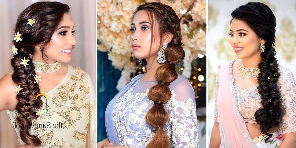 20 Indian Wedding Guest Hairstyles Inspo That's Giving Us Everything 13 Boho Braided Half-Up with Loose Tendrils