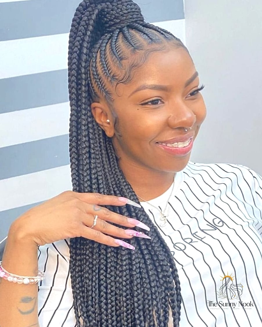 17 Gorgeous Short Ponytail Hairstyles Black Women for Every Hair Type 8 The Braided Ponytail