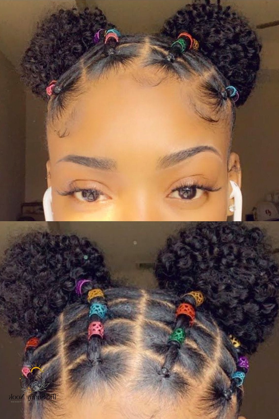 25 Rubberband Hairstyles Natural Hair That Are Both Cute and Low Maintenance 13 Bubble Ponytail with Curved Part