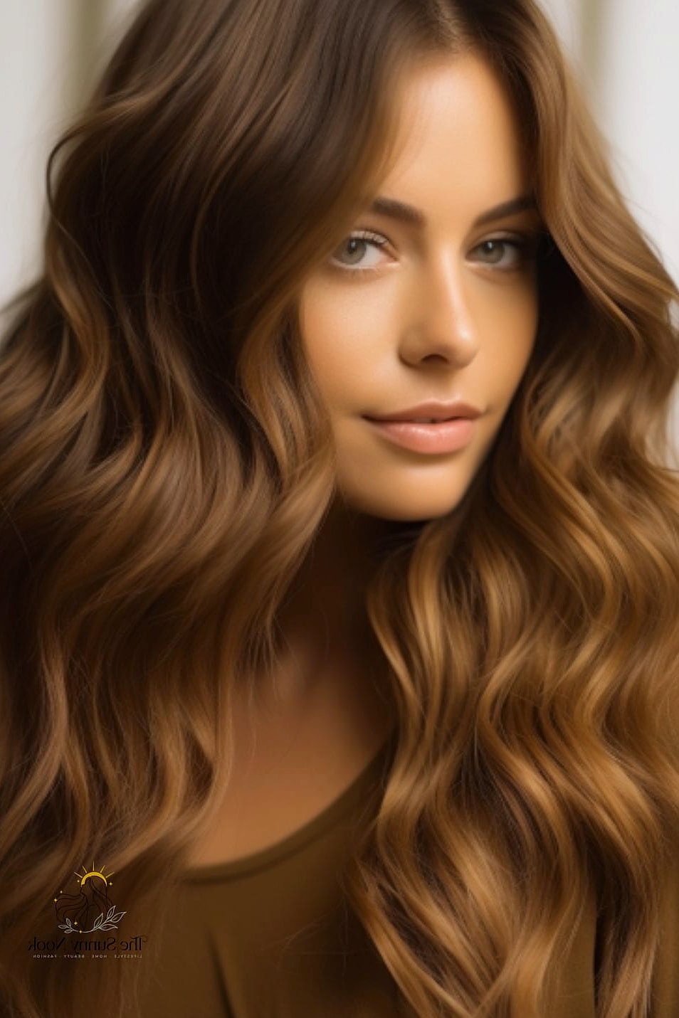 17 Tan Skin Hair Color Ideas to Save Before They Blow Up 8 Chestnut with Caramel Highlights