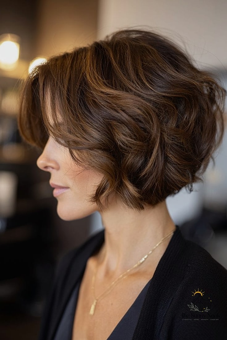 Chin-Length Bob with Curtain Bangs