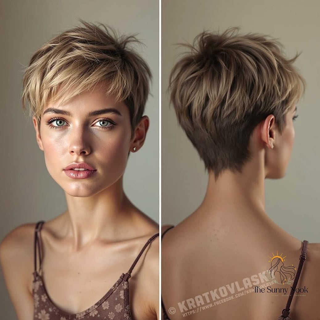 Choppy Pixie with Undercut Detail