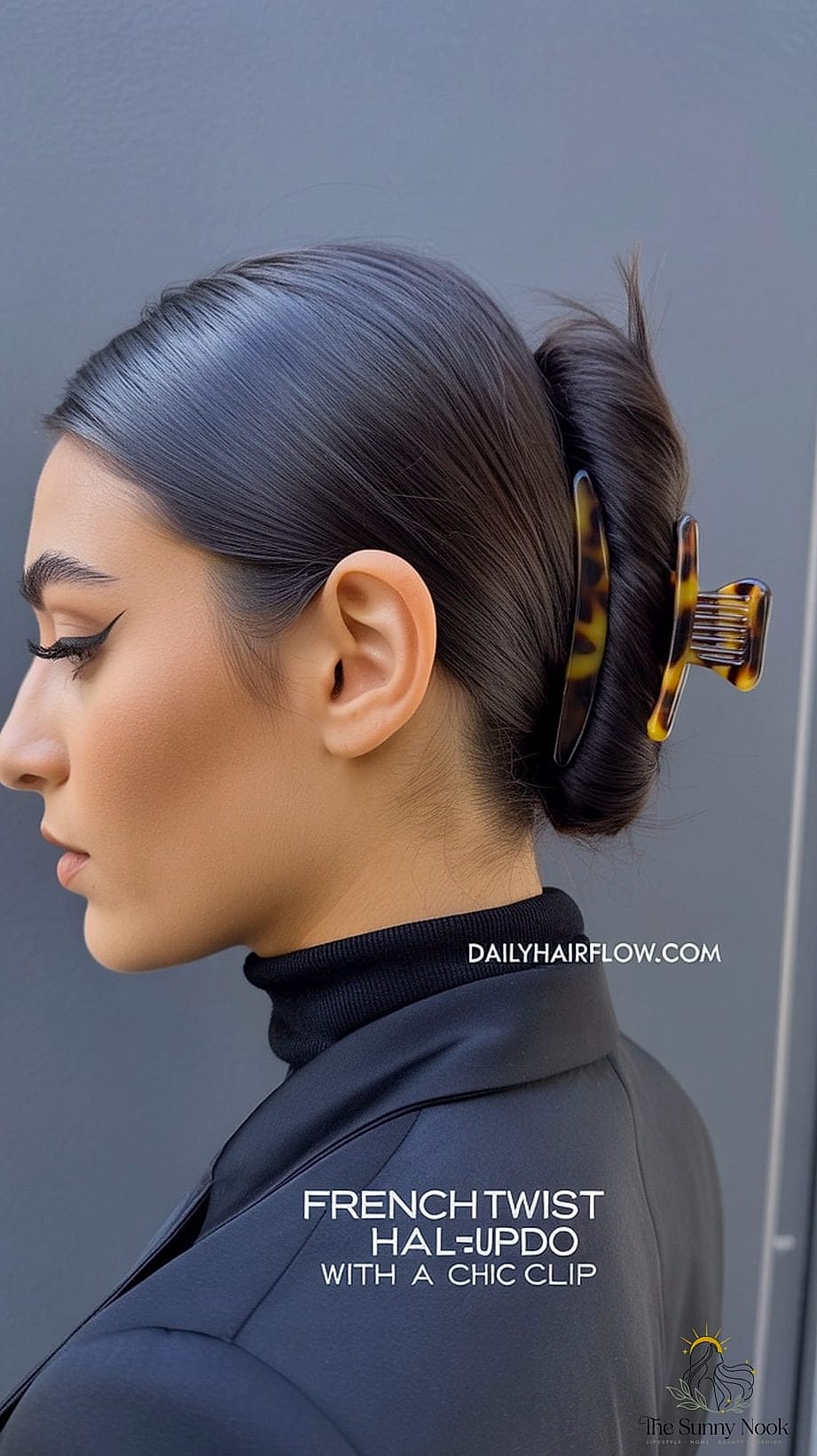 Classic French Twist with a Claw Clip