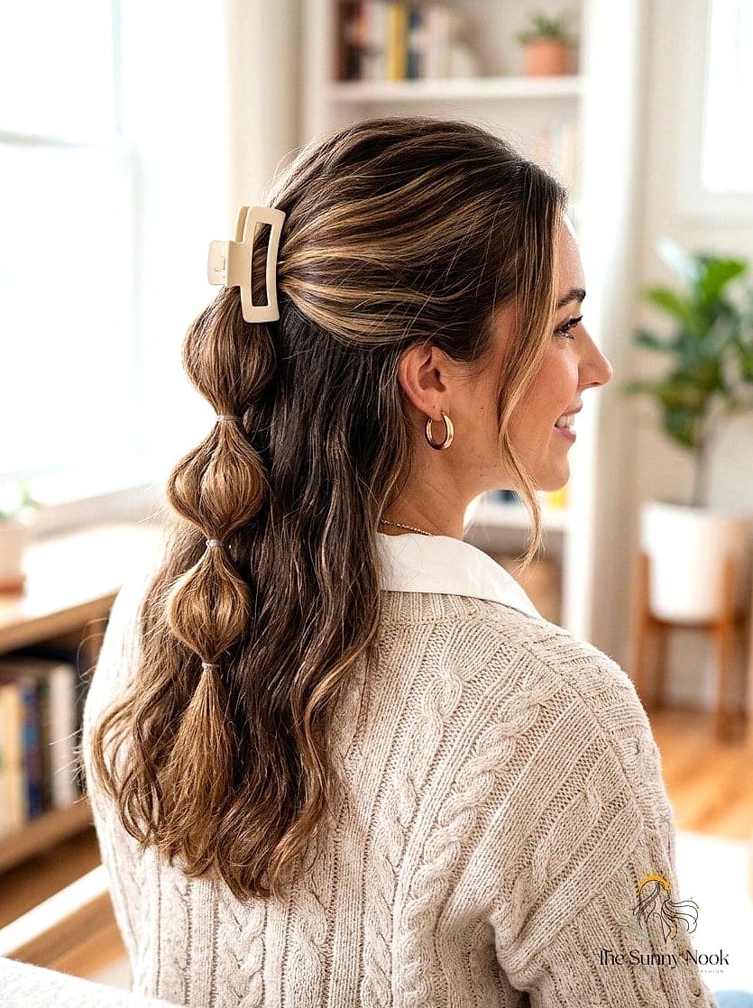 Claw Clip Bubble Ponytail Twist
