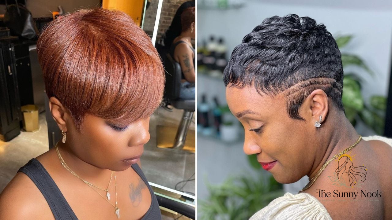 Copper Red Pixie for Relaxed Hair