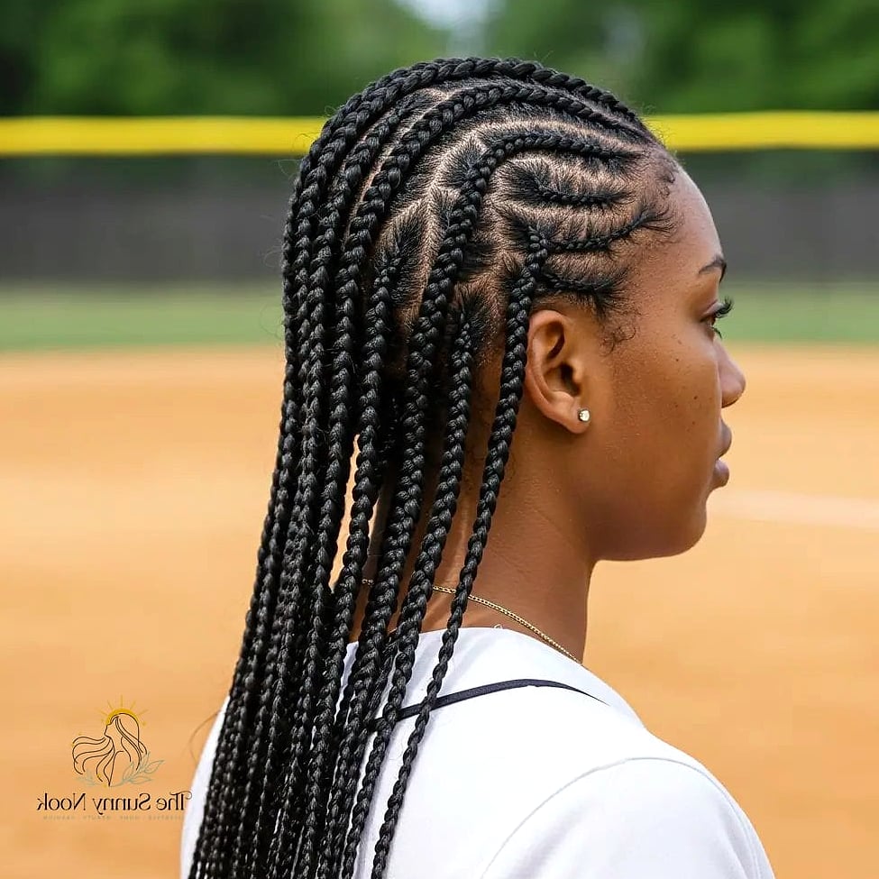 10 Easy Softball Hairstyles Ideas You Need to Try Right Now 9 Cornrow Braids to a Ponytail