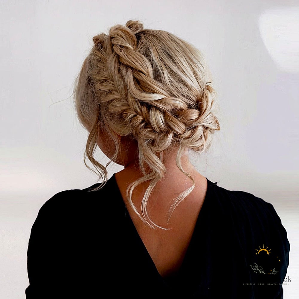23 Updo Hairstyles For Prom Everyone Is Pinning Right Now 4 Crown Braids for a Prom Updo