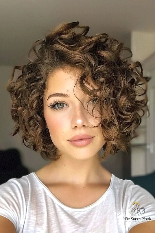 21 Pretty Hairstyles For Short Hair Inspo That's Giving Us Everything 20 Curly Bob With Bangs