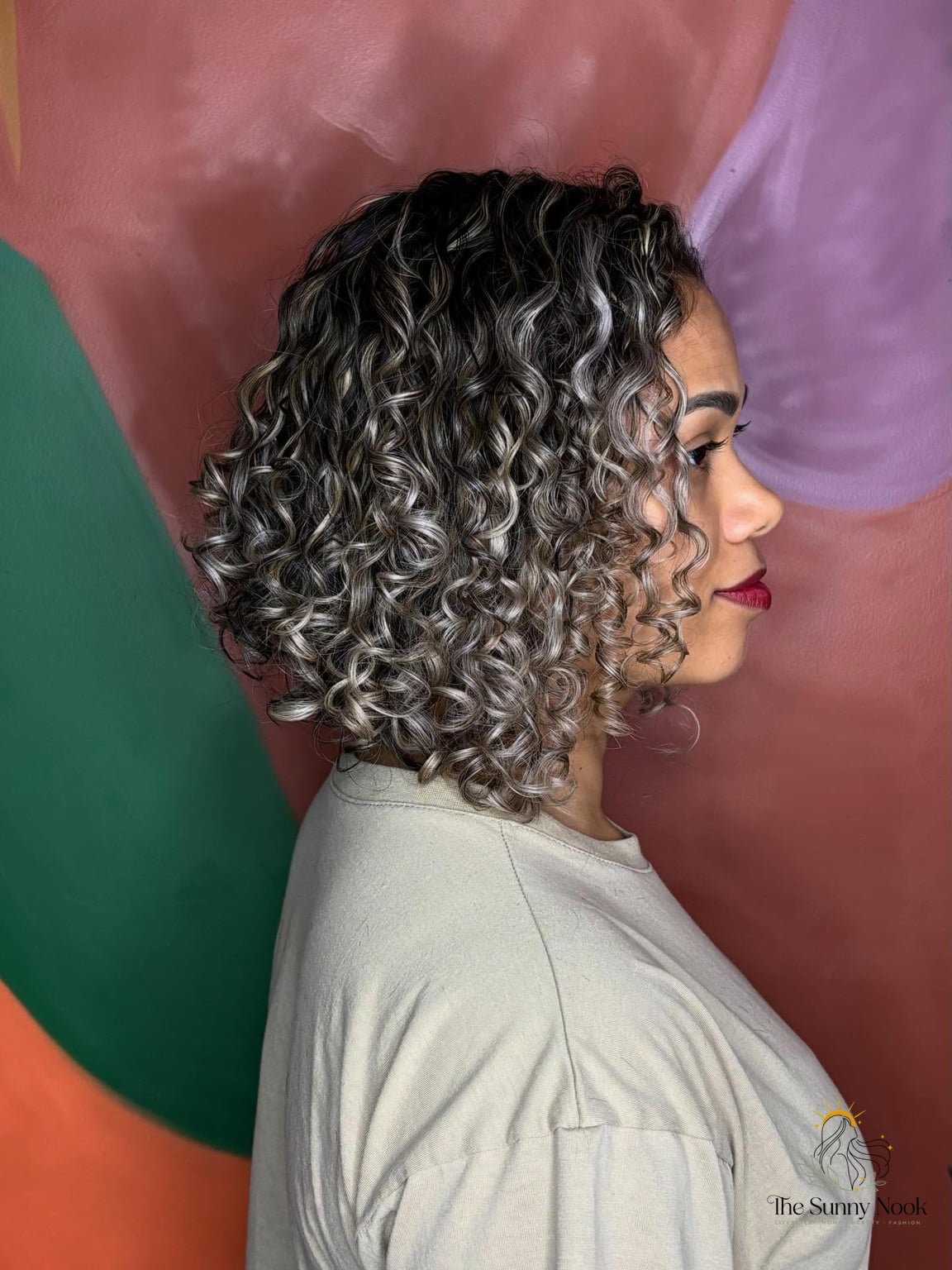 27 Hairstyles For Curly Hair Short Perfect for Your Next Salon Appointment 12 Curly Bob with Frosted Contrast at the Ends