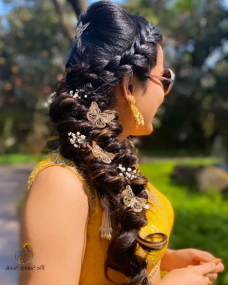 16 Open Hairstyles For Lehenga for When You Need a Fresh Change 11 Curly Hair Left Natural