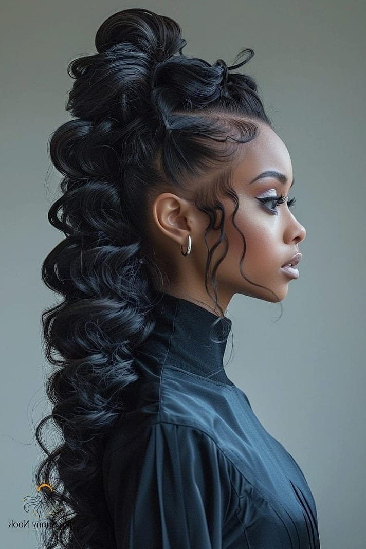 25 Frontal Ponytail Hairstyles That Belong on Your Inspiration Board 5 Curly High Pony with Frontal Definition