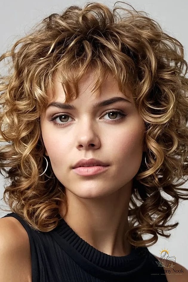 23 Hairstyles Party to Show Your Stylist ASAP 7 Curly Shag with Bangs