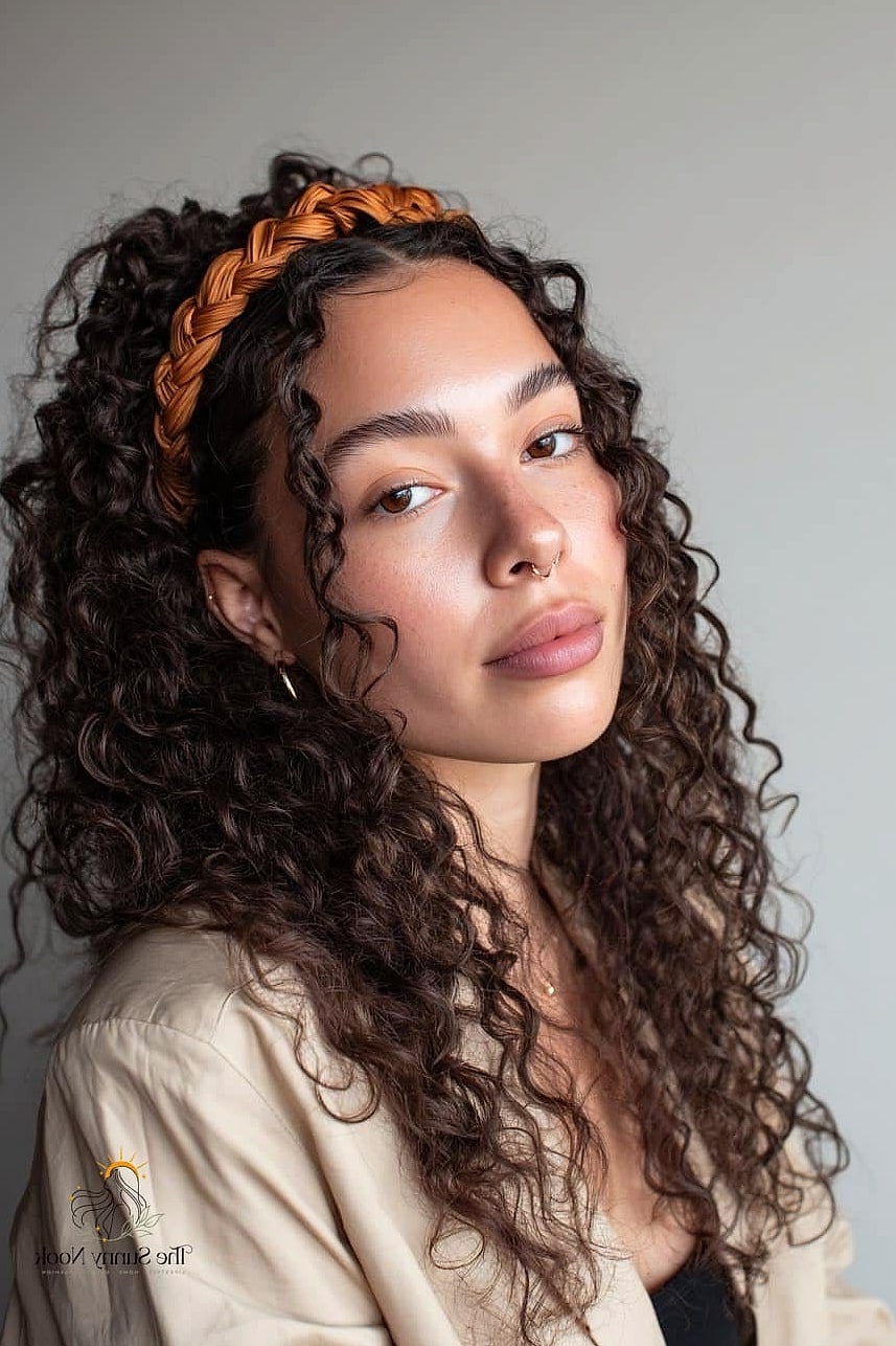 18 Stunning Short Hair Headband Hairstyles Worth Bookmarking Today 18 Curly Shag with Wide Knit Headband
