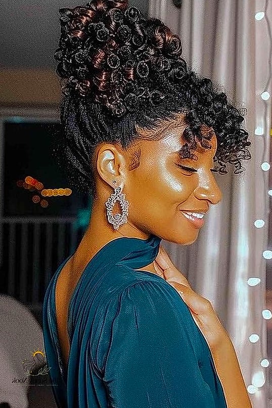 22 Classy Updo Hairstyles That Prove This Trend Is Here to Stay 21 Curly Updo with Defined Ringlets