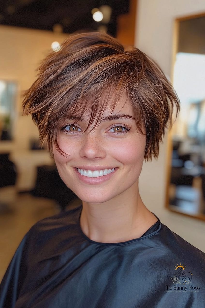 Feathered Pixie for Round Faces
