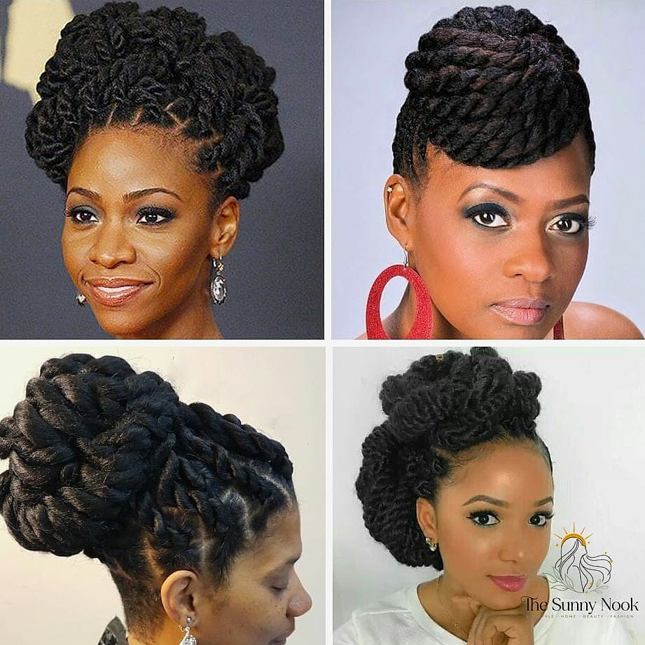 7 Cute 4C Hairstyles Short Hair You'll Want to Re-Create Immediately 6 Flat Twist Updo