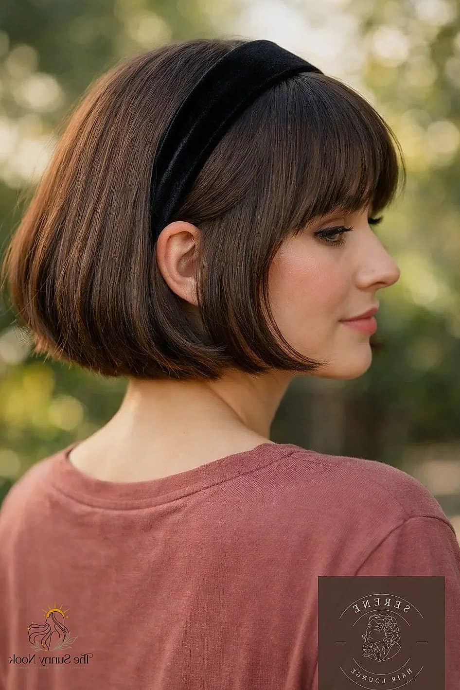 18 Stunning Short Hair Headband Hairstyles Worth Bookmarking Today 9 French Bob with Thin Black Headband
