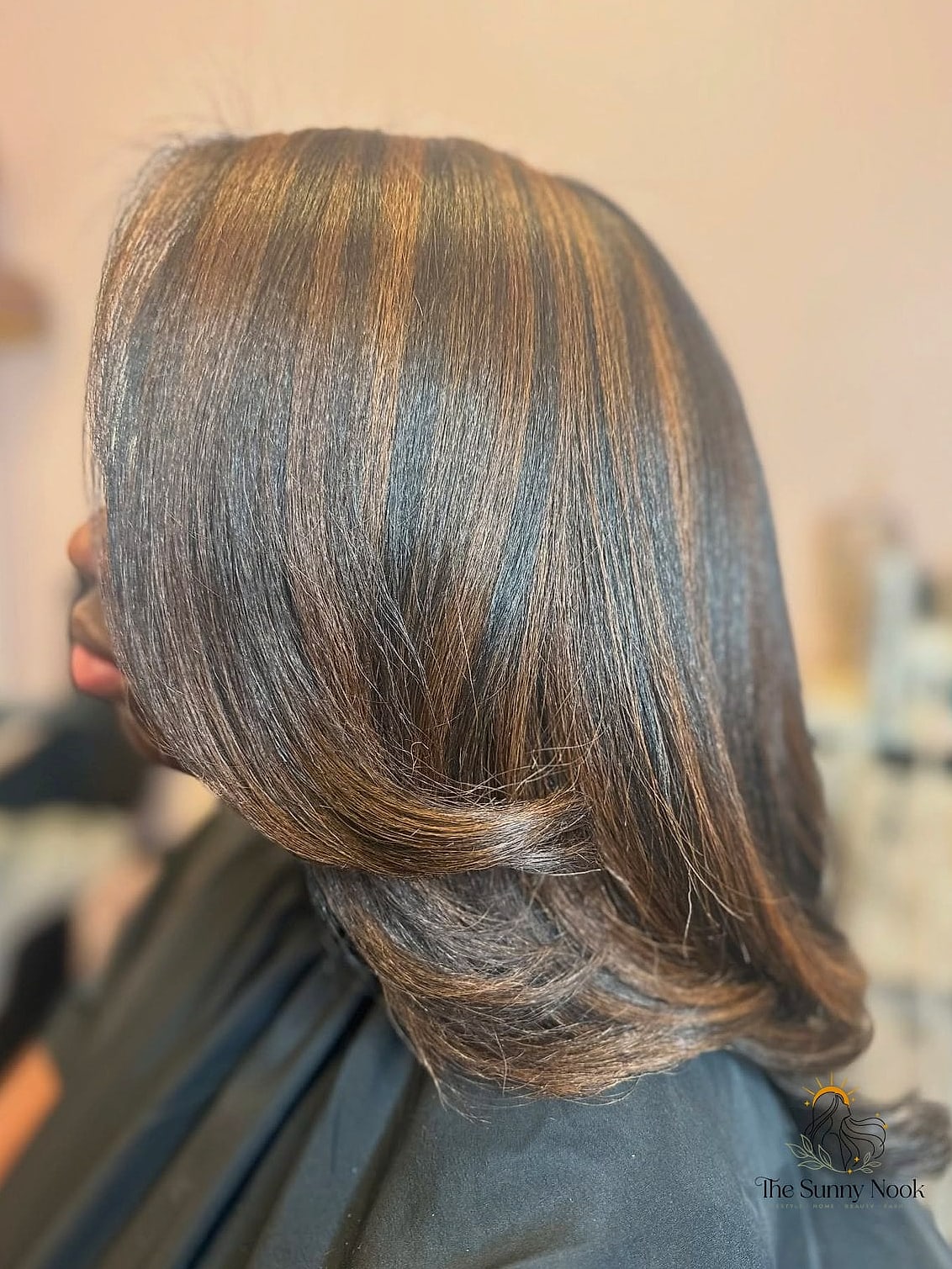 Glossy Blunt Bob with Middle Part