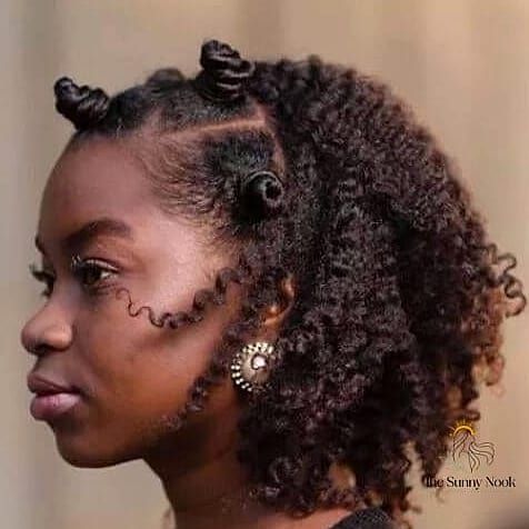 27 Easy Hairstyles Black Women Perfect for Your Next Salon Appointment 8 Half-Up Bantu Knots