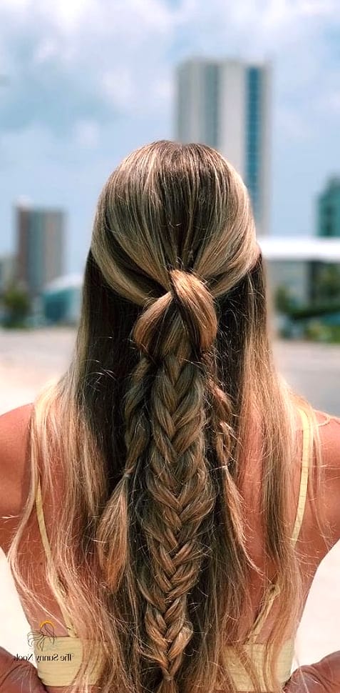 20 Cute Beach Hairstyles That Prove This Trend Is Here to Stay 6 Half-Up Beach Knot