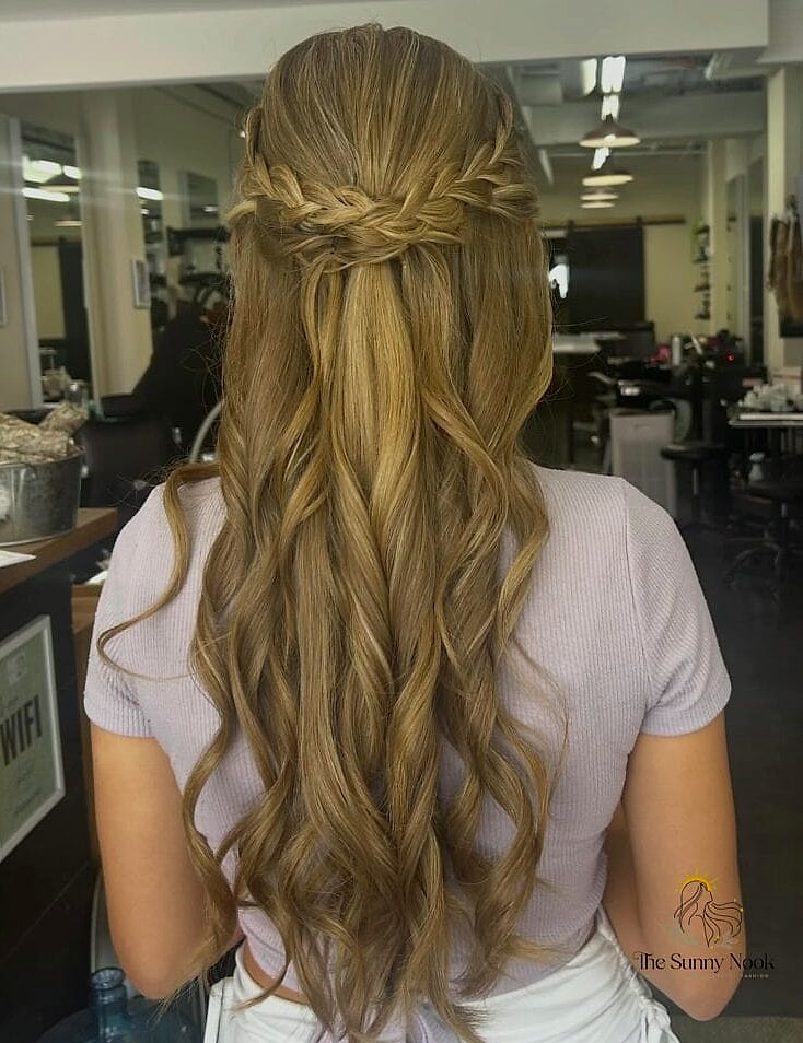 20 Gorgeous First Day Of School Hairstyles for Every Hair Type 17 Half-Up Braided Bow