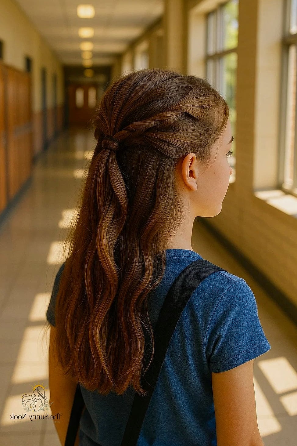 12 Girls Hairstyles For School That Are Both Cute and Low Maintenance 4 Half-Up Top Knot