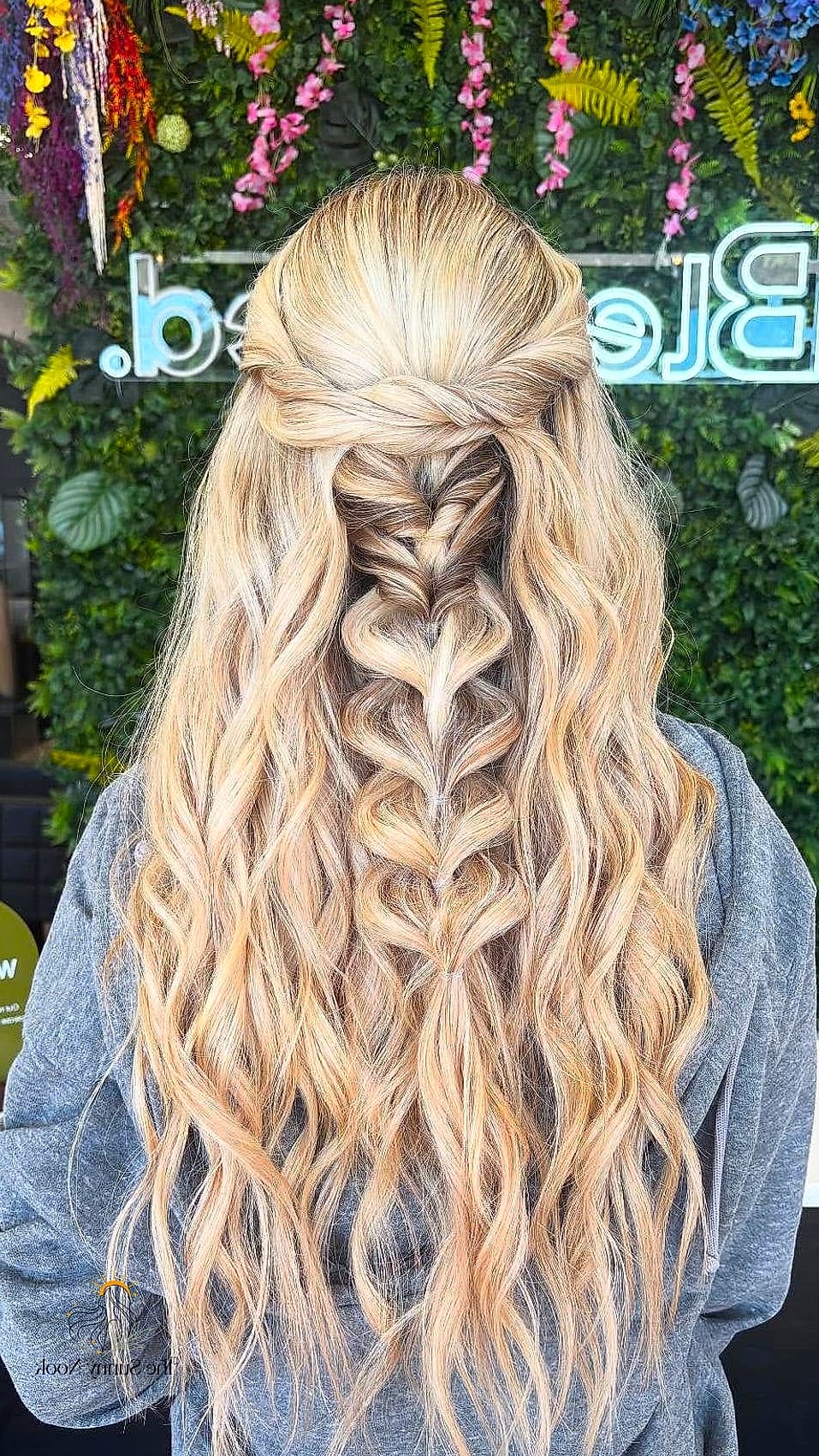 Half-Up Twisted Crown with Loose Ends