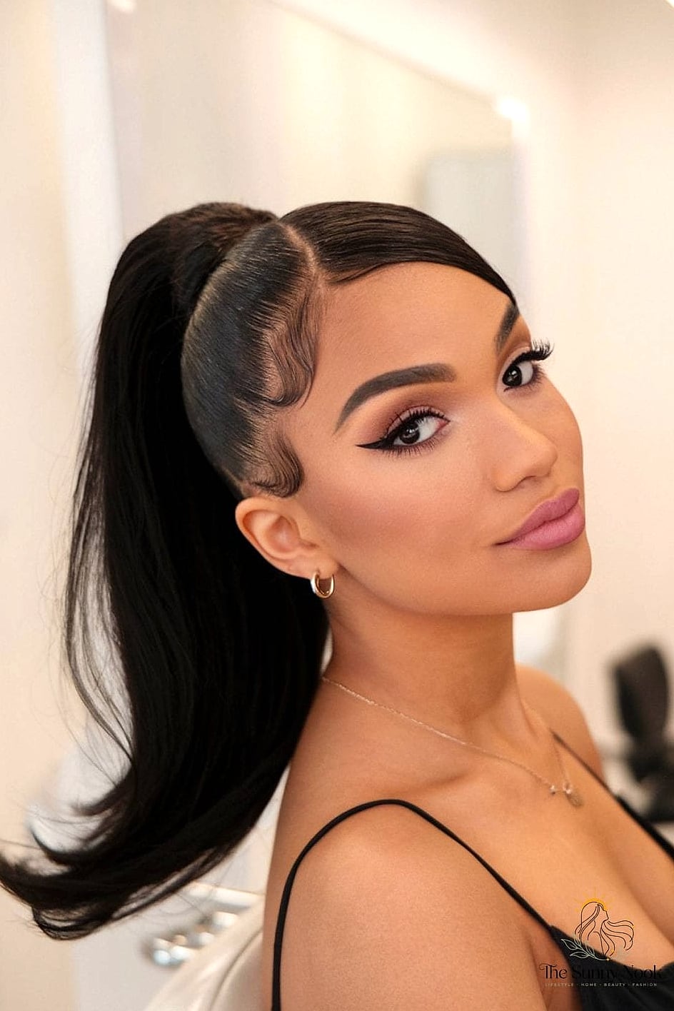 18 Cute Baddie Hairstyles That Are Both Cute and Low Maintenance 15 High Ponytail with Curls