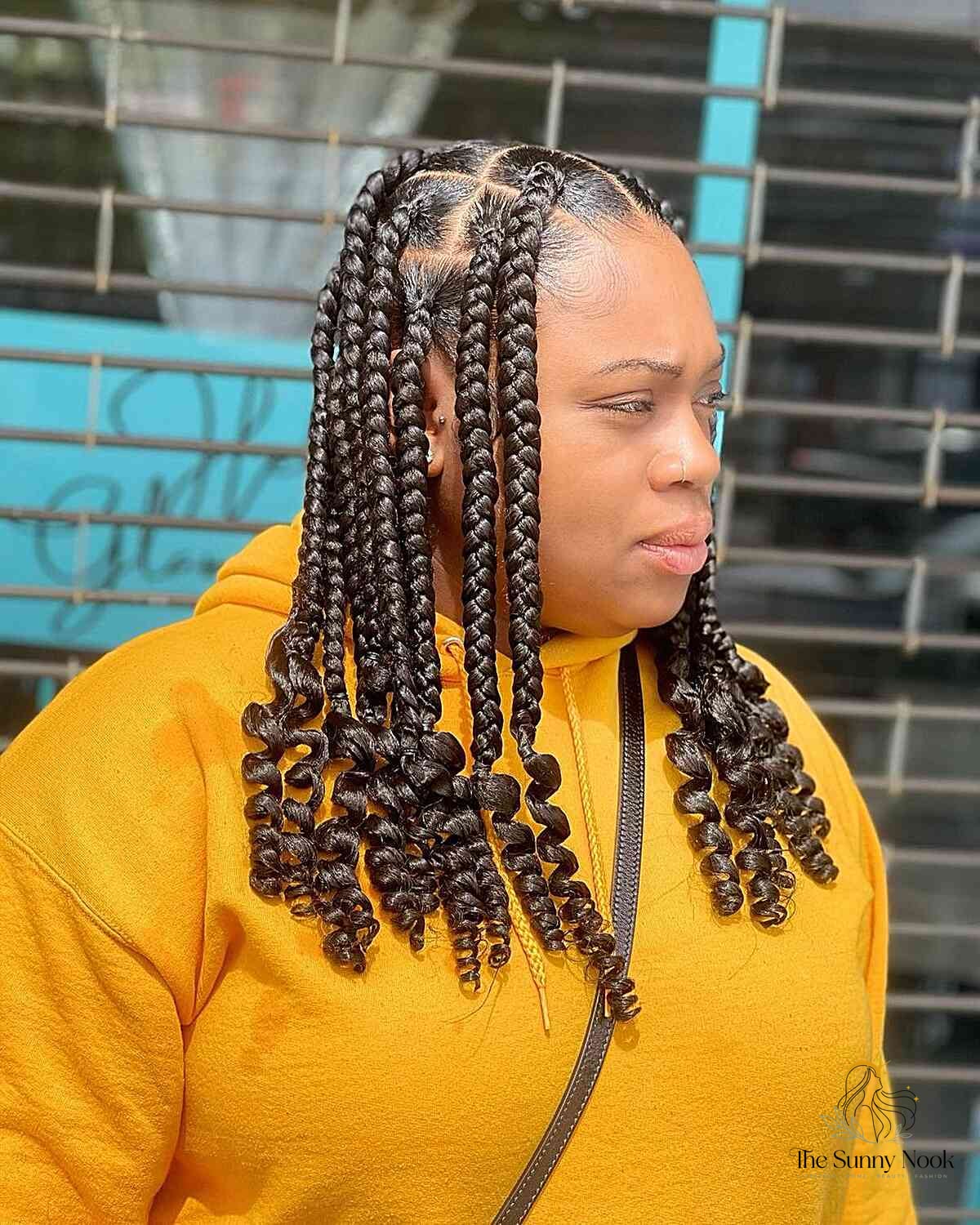 18 Knotless Braid Hairstyles Ideas You Need to Try Right Now 14 Jumbo Knotless Braids with Curled Ends