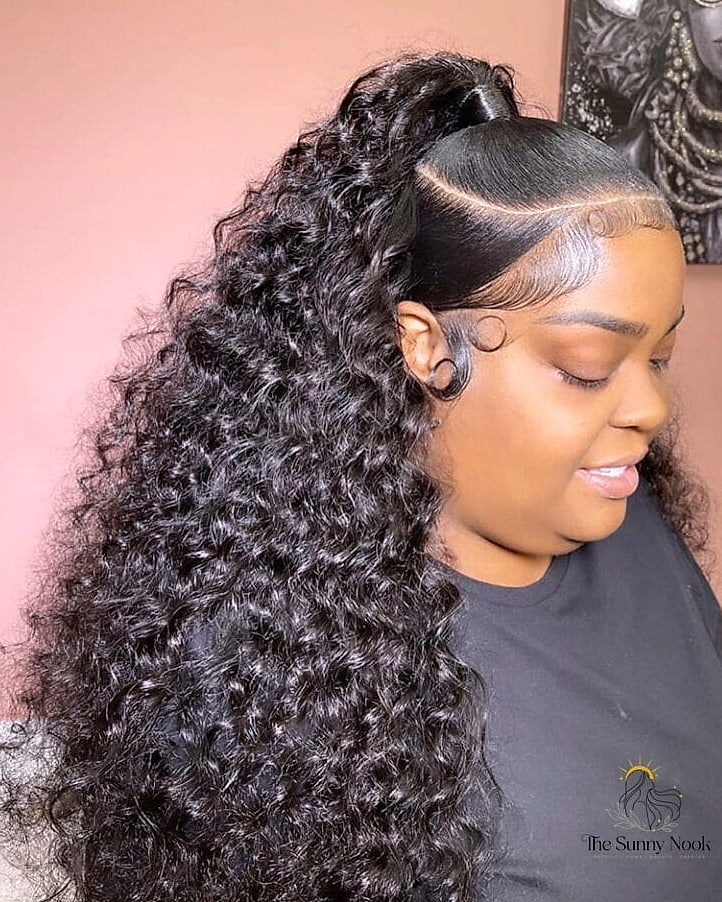 The Long Ponytail with a Deep Side Part