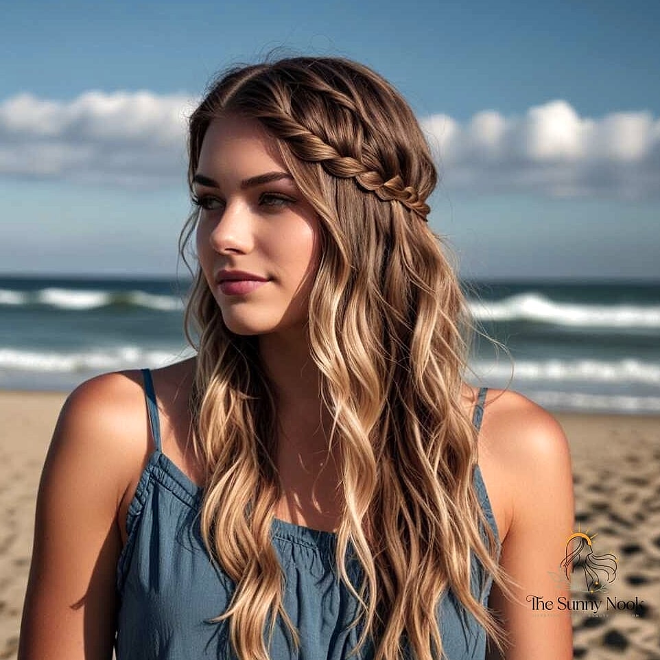 16 Professional Hairstyles For Work That Prove This Trend Is Here to Stay 8 The Loose Beach Waves Half-Up