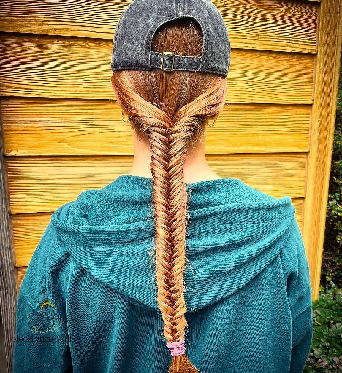 Loose Fishtail Braid Under a Panama Hat