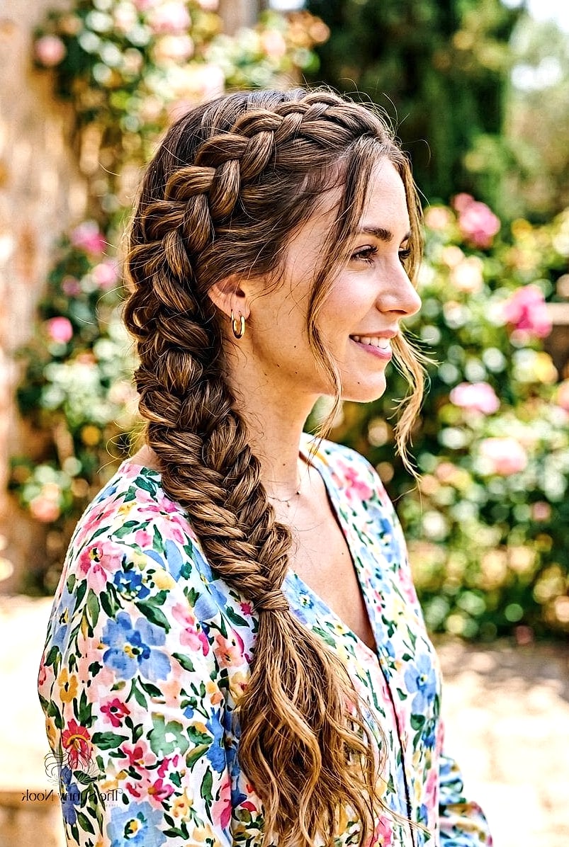 20 Gorgeous First Day Of School Hairstyles for Every Hair Type 6 Loose Side Braid
