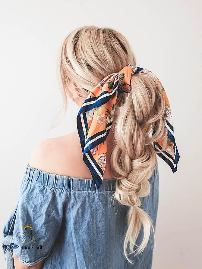 22 Scarf Hairstyles Short Hair to Save Before They Blow Up 14 Low Bandana Wrap