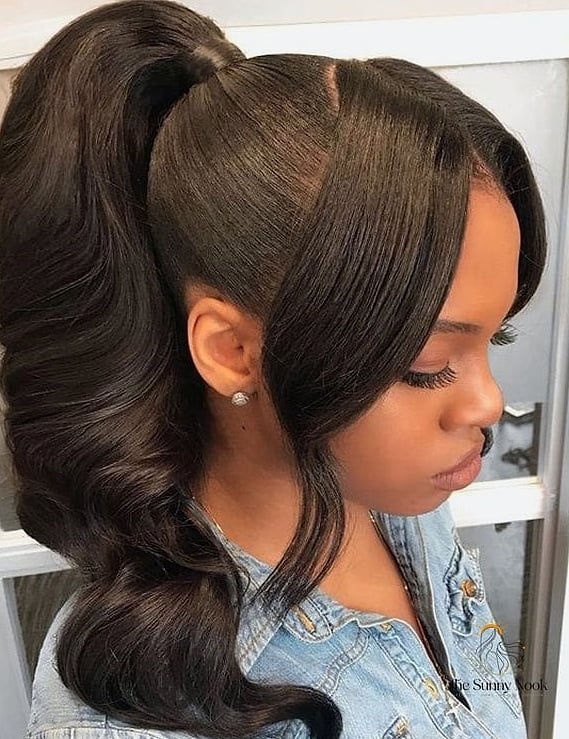 25 Frontal Ponytail Hairstyles That Belong on Your Inspiration Board 16 Low Bun-Inspired Frontal Ponytail
